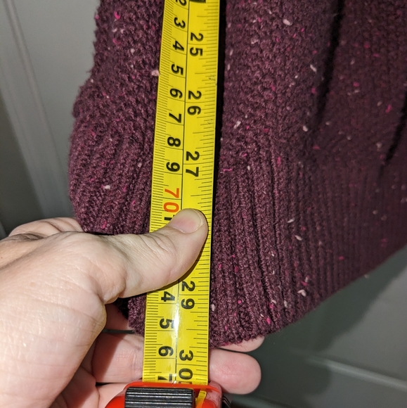 L.L.Bean Classic Ragg Sweater, Open Cardigan Deep Purple Ladies Small EUC - Picture 6 of 11